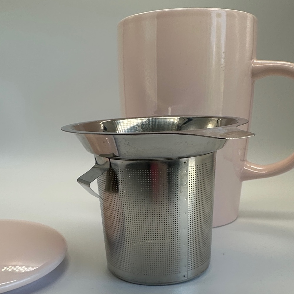 🩷 Pink Ceramic Mug Set with Stainless Steel Tea Infuser and Matching Lid (S) - Picture 15 of 15